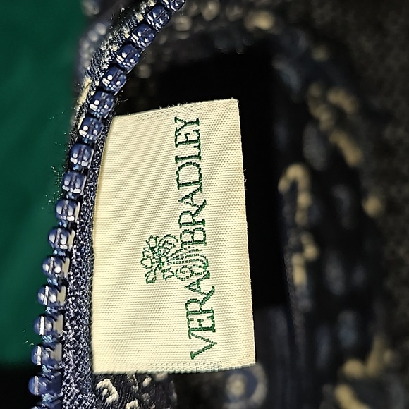 Vera Bradley Maple Leaf navy shoulder bag satchel purse blue coin Retired VGUC - Picture 10 of 13